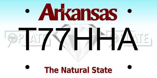 T77HHA Arkansas License Plate