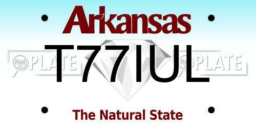 T77IUL Arkansas License Plate