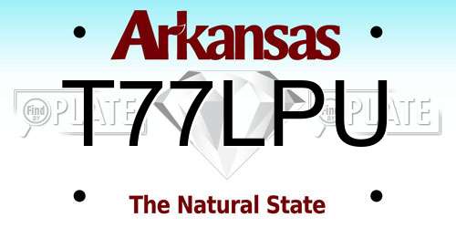 T77LPU Arkansas License Plate
