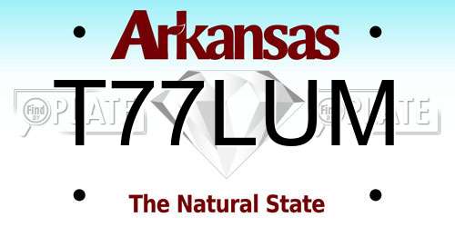 T77LUM Arkansas License Plate