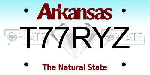 T77RYZ Arkansas License Plate