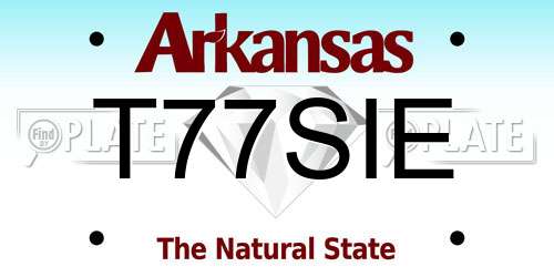 T77SIE Arkansas License Plate