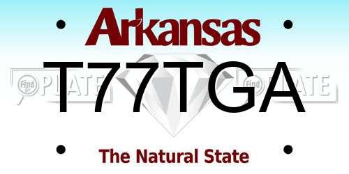 T77TGA Arkansas License Plate