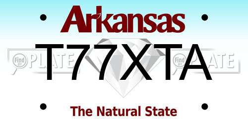 T77XTA Arkansas License Plate