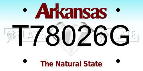T78026G Arkansas License Plate