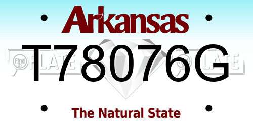 T78076G Arkansas License Plate