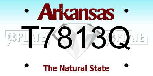 T7813Q Arkansas License Plate