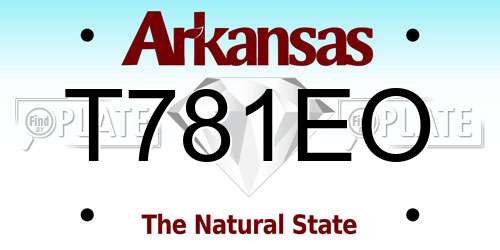 T781EO Arkansas License Plate