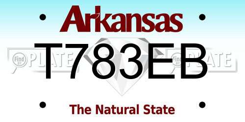 T783EB Arkansas License Plate