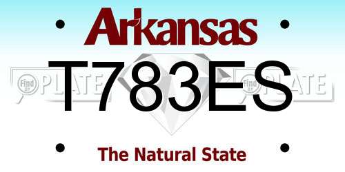 T783ES Arkansas License Plate