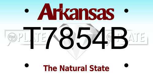 T7854B Arkansas License Plate