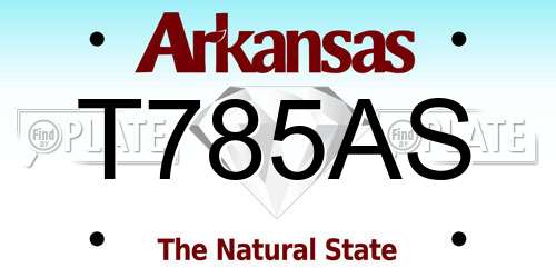 T785AS Arkansas License Plate