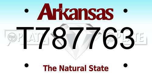 T787763 Arkansas License Plate