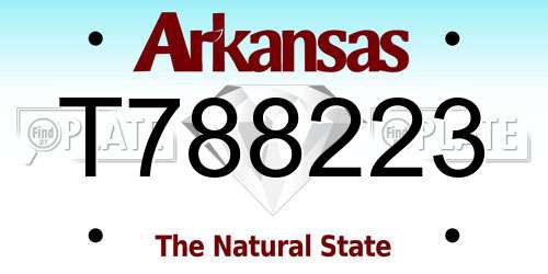 T788223 Arkansas License Plate