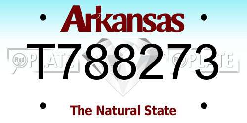 T788273 Arkansas License Plate