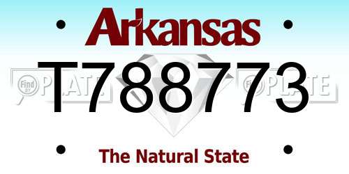 T788773 Arkansas License Plate