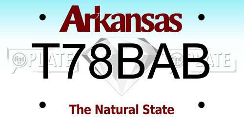 T78BAB Arkansas License Plate