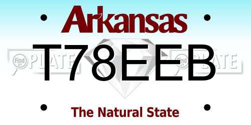 T78EEB Arkansas License Plate