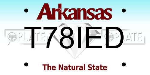 T78IED Arkansas License Plate