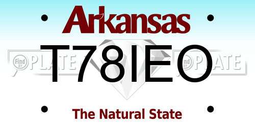 T78IEO Arkansas License Plate