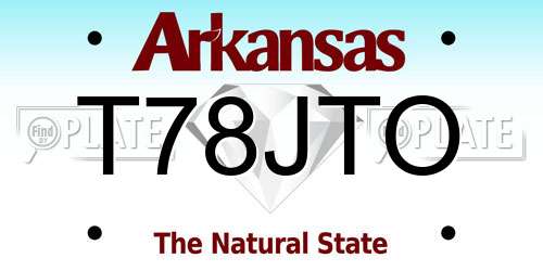 T78JTO Arkansas License Plate