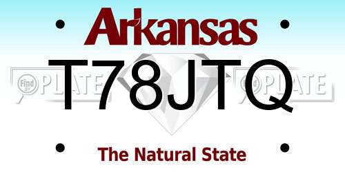T78JTQ Arkansas License Plate