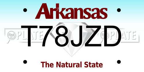 T78JZD Arkansas License Plate