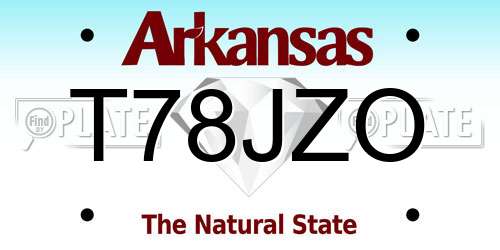 T78JZO Arkansas License Plate