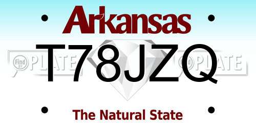 T78JZQ Arkansas License Plate