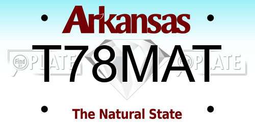 T78MAT Arkansas License Plate