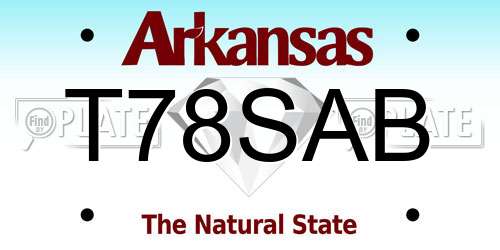 T78SAB Arkansas License Plate