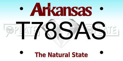 T78SAS Arkansas License Plate
