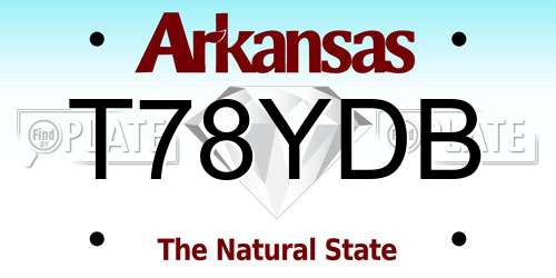 T78YDB Arkansas License Plate