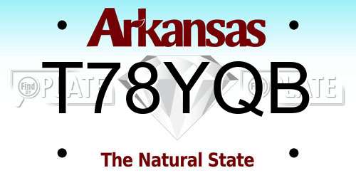 T78YQB Arkansas License Plate