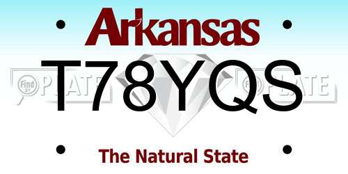 T78YQS Arkansas License Plate