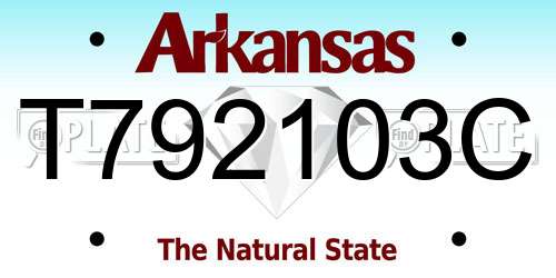 T792103C Arkansas License Plate