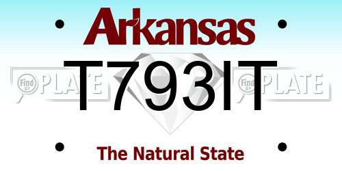 T793IT Arkansas License Plate
