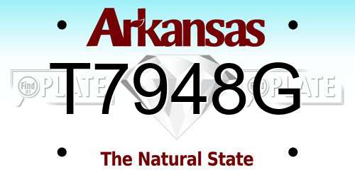 T7948G Arkansas License Plate