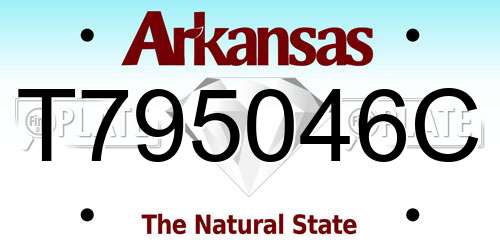 T795046C Arkansas License Plate