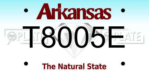 T8005E Arkansas License Plate