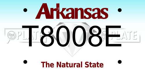 T8008E Arkansas License Plate