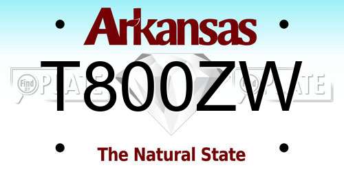 T800ZW Arkansas License Plate