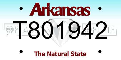 T801942 Arkansas License Plate