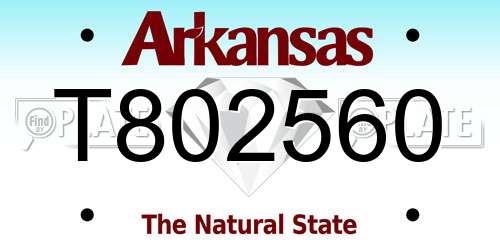 T802560 Arkansas License Plate