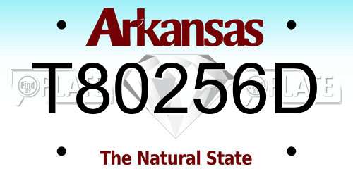 T80256D Arkansas License Plate