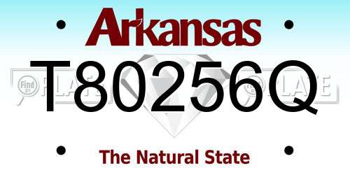 T80256Q Arkansas License Plate