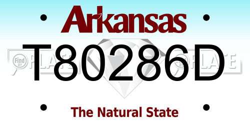 T80286D Arkansas License Plate
