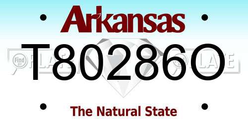 T80286O Arkansas License Plate
