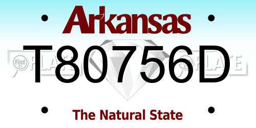 T80756D Arkansas License Plate