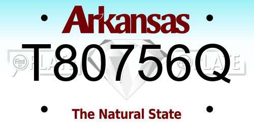 T80756Q Arkansas License Plate